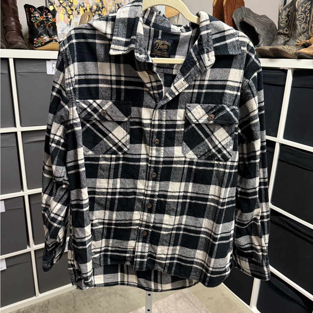 Jachs Mfg Heritage Black and White Heavy Flannel Button Down Shirt